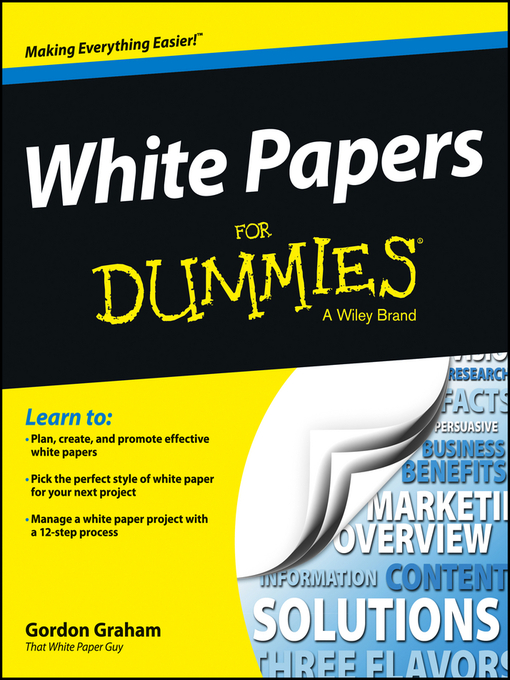 Title details for White Papers For Dummies by Gordon Graham - Wait list